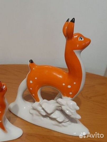 Лань, олень,Городница. Фарфор гфз