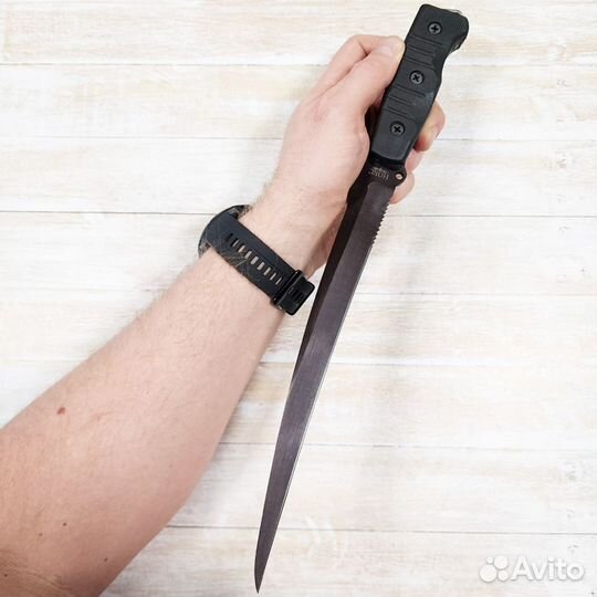 Нож нескладной Цапля Чёрный ст.65Г (нокс)