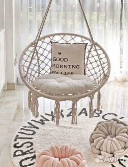 Садовая качели с подушкой/ Гамак / Новая