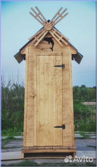 Дачный туалет деревянный прямоугольник WZU