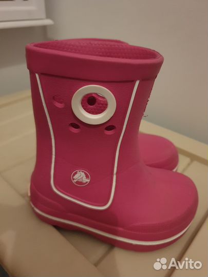 Сапожки crocs розовые