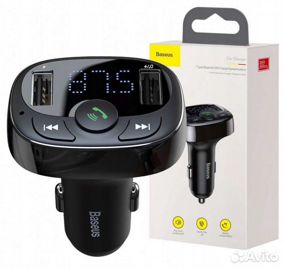 Fm модулятор с bluetooth Baseus S09A
