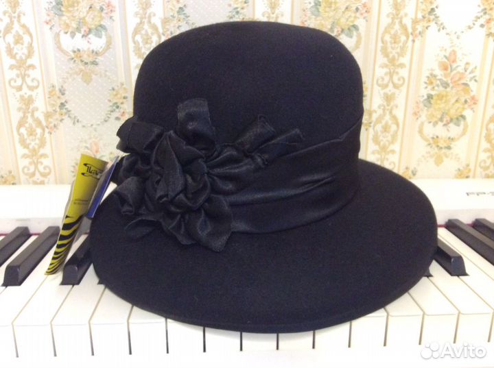Шляпа женская, новая, фетр пух кролика, 56 размер