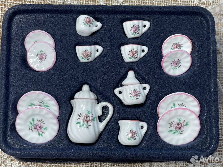 Кукольная миниатюра чайный сервиз