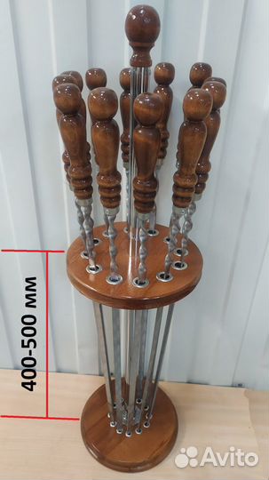 Шампуров набор подарочный хром/дерево 6,10шампуров