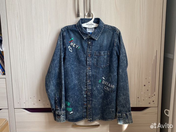 Джинсовая рубашка детская