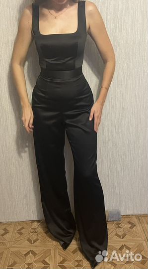 Комбинезон dulcis shop новый шелковый черный xs s