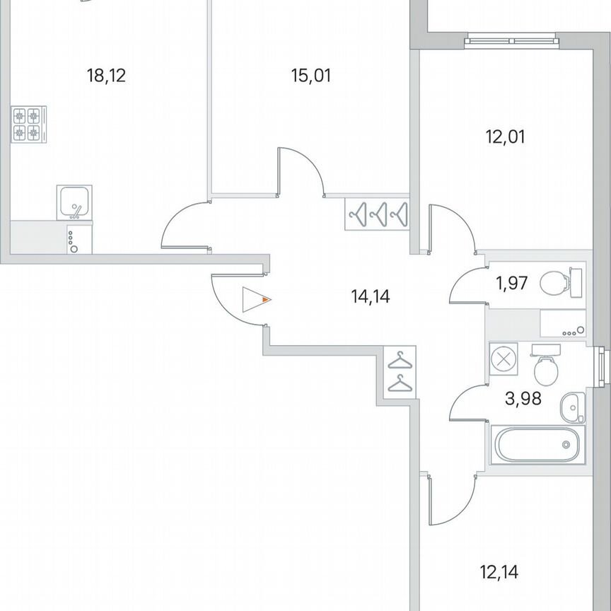 3-к. квартира, 78,7 м², 4/8 эт.