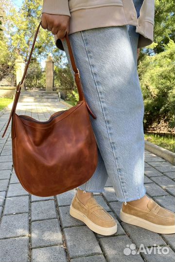 Сумка мешок натуральная кожа