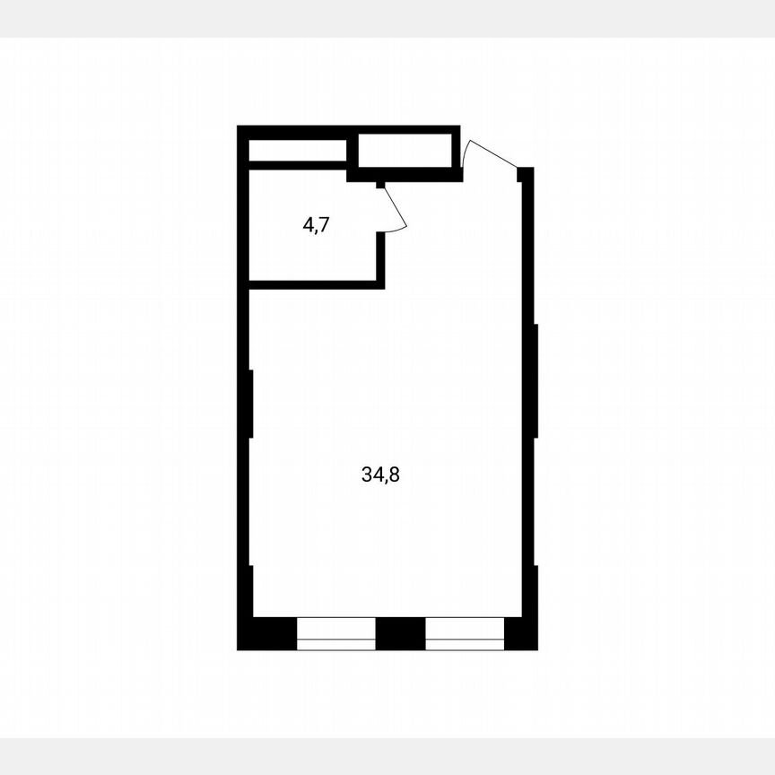 1-к. апартаменты, 39,5 м², 3/14 эт.