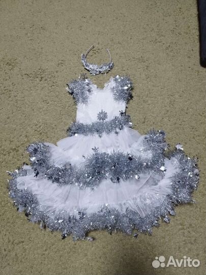 Костюм новогодний Снежинка р.104-110