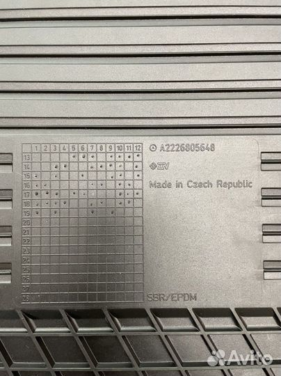 Ковры салона резиновые черные задние MB W222