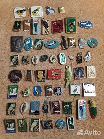 Значки СССР животные птицы