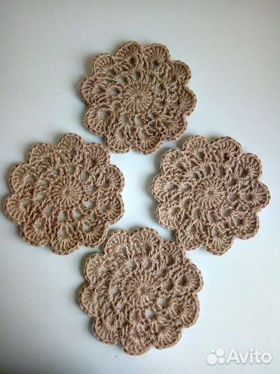 Набор ажурных салфеток сервировочных из джута