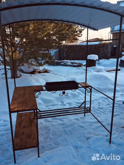 Мангальная зона с навесом