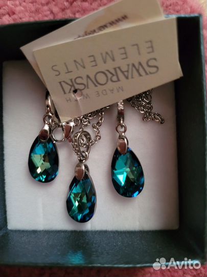 Кулон и серьги swarovski
