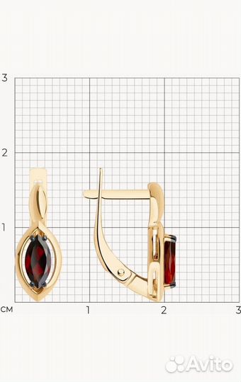 Серьги красное золото 585