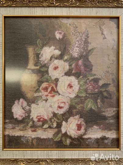 Картина Розы крестом в 1 нить