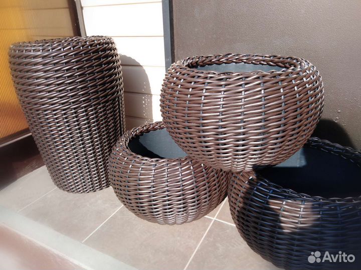 Кашпо из ротанга на заказ