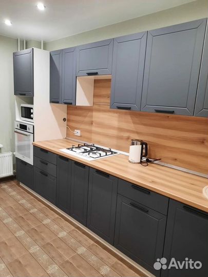 Кухонный гарнитур серый новый