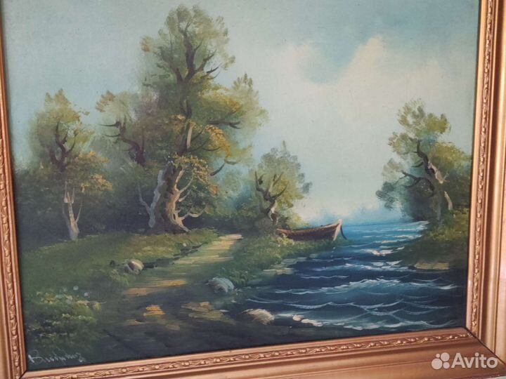 Старинная картина маслом