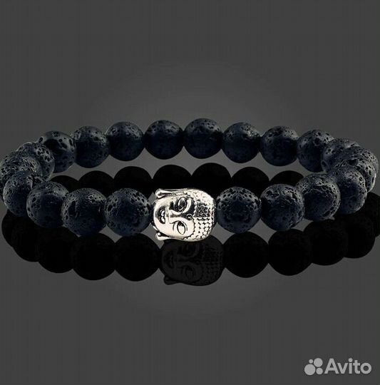 Браслет Будда с камнями вулканическая лава