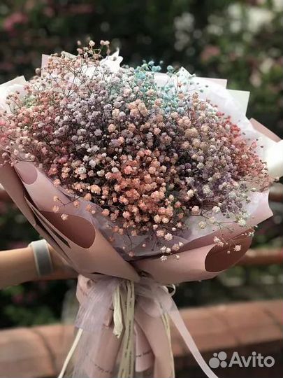 Букет из гипсофилы. Гипсофилы в коробке