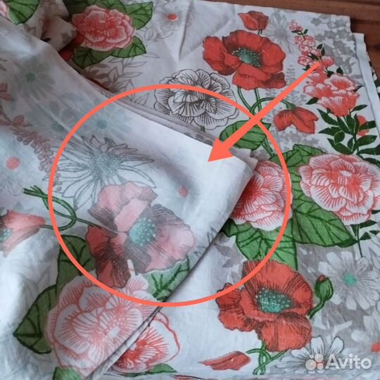 Штора Лён СССР Маки