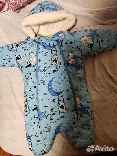 Зимний комбинезон для новорожденных 62