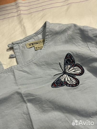 Летнее платье голубое