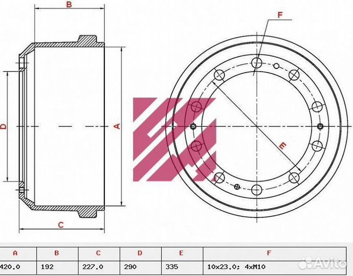 Барабан Тонар тормозной