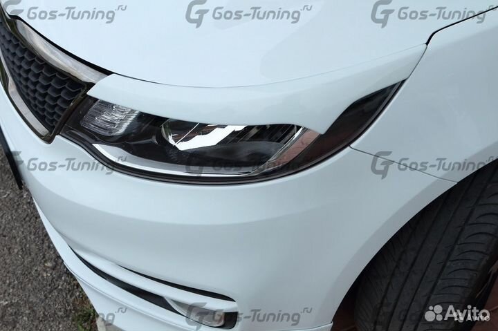 Тюнинг Реснички на Переднюю Оптику для Kia Rio 3