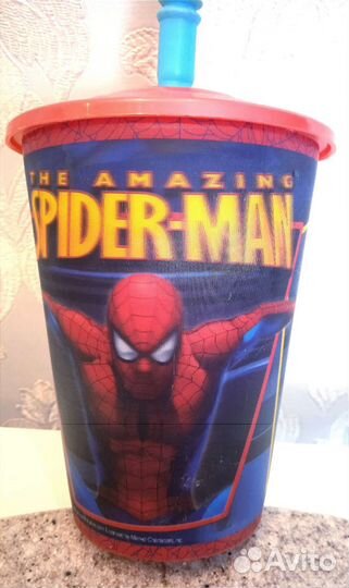 Пластиковый стакан Человек паук Spiderman+подставк