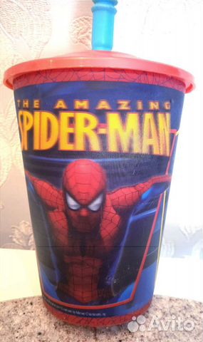 Пластиковый стакан Человек паук Spiderman+подставк