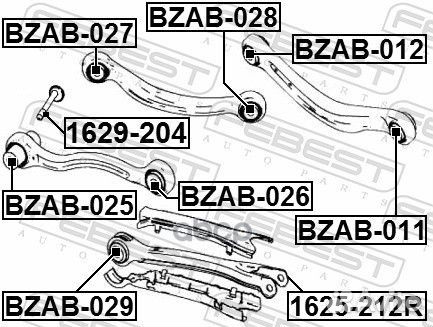 Сайлентблок задней тяги bzab026 Febest