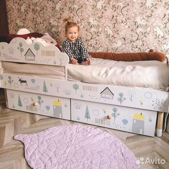 Детская кроватка от 2 лет с бортиком
