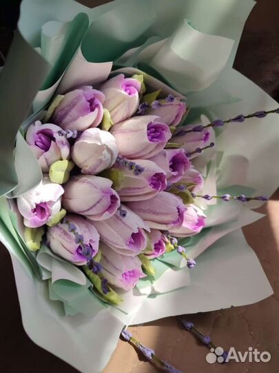 Тюльпаны из зефира съедобный букет