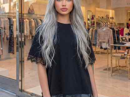 Футболка черная нарядная с кружевом, Волгоград