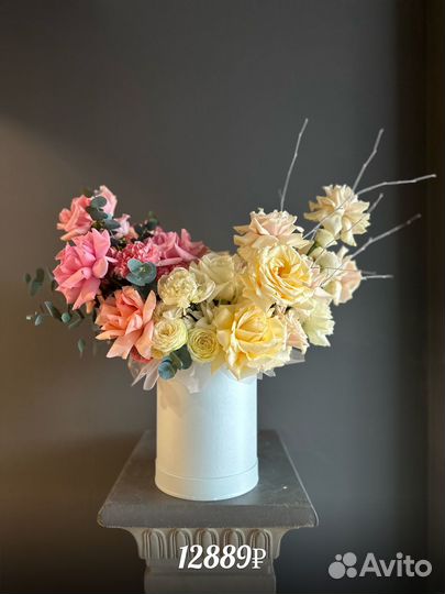 Цветы букет Розы Вероника Герберы