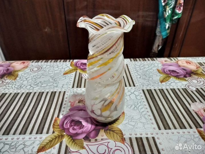 Вазочка СССР цветное стекло