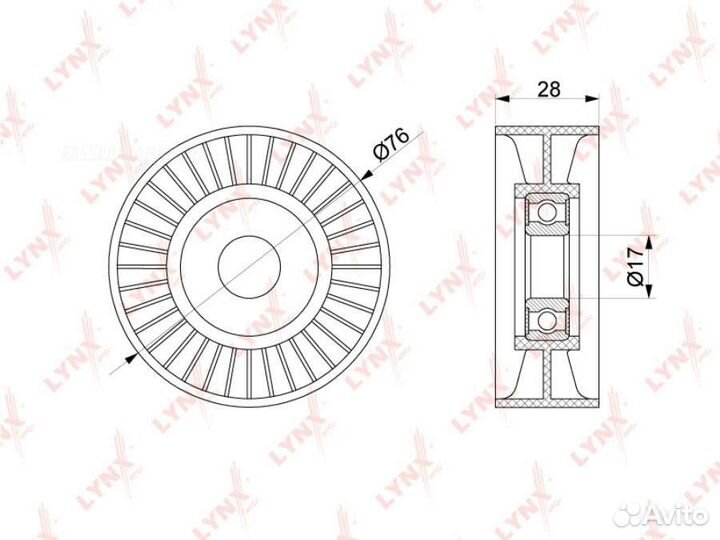 Lynxauto PB-5313 Ролик натяжной приводного ремня