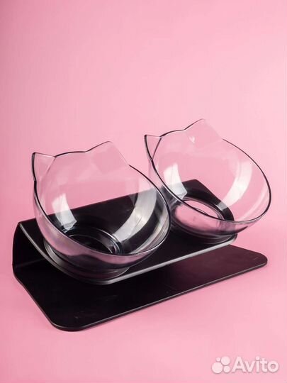 Миска двойная для животных на подставке