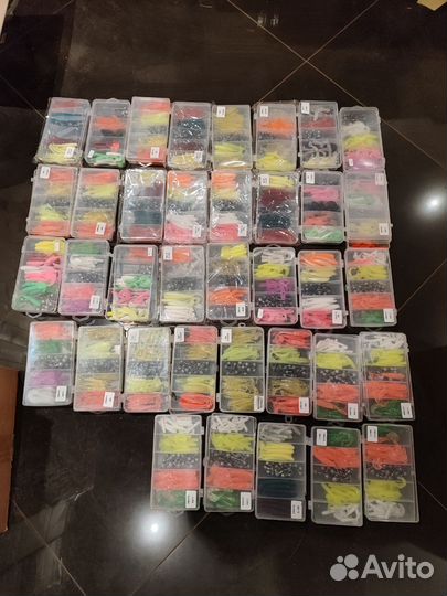 37шт. набор приманка силикон джиг виброхвост