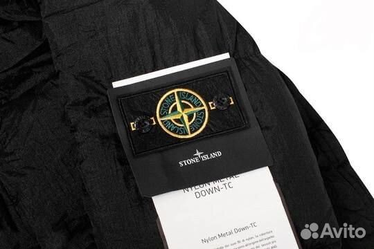 Черный Stone island пуховик