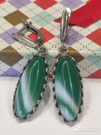 Серьги с шикарными агатами