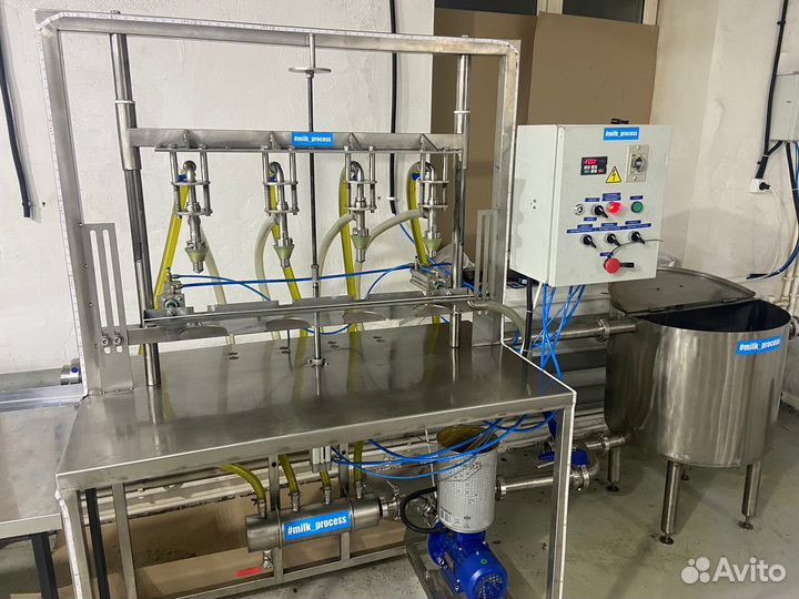 Линия розлива, дозатор молока, масел, шампуней