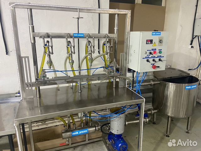 Линия розлива, дозатор молока, масел, шампуней