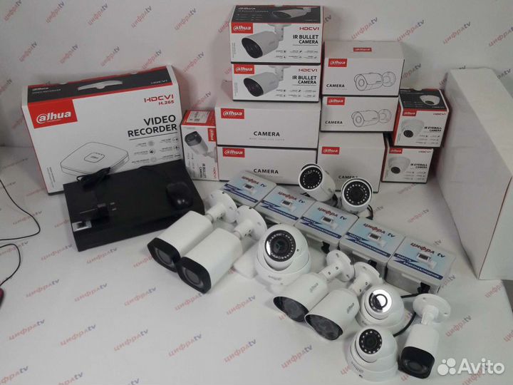 Комплект видеонаблюдения 4Мп Dahua 10 камер zoom