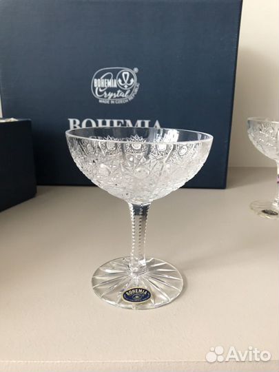Новый набор фужеров под мартини из хрусталя Bohemi