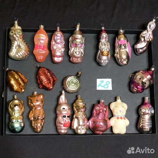 Елочные игрушки СССР на прищепке и подвесе